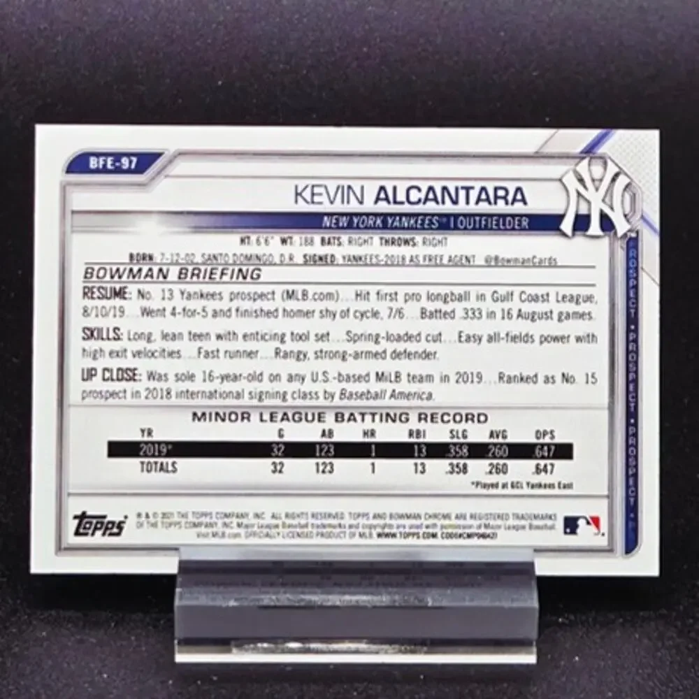 Kevin Alcantara Bowman 1st Edition RC Chicago Cubs Top Prospect - Picture 2 of 2